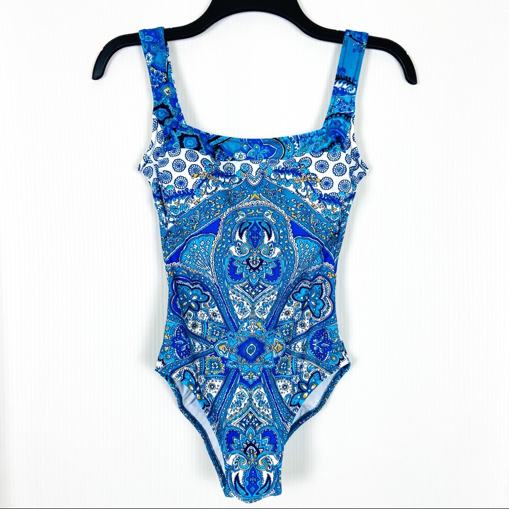 Gottex One Piece Blue Swim Suit Size 6